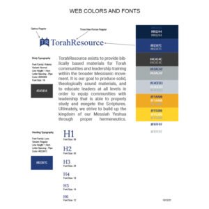 TorahResource Website Color Scheme and Font System